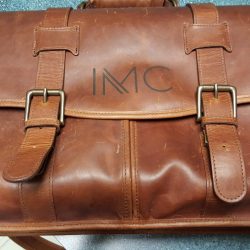 leather duffel bag with custom engraving