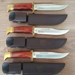 custom knife blade and leather engraving