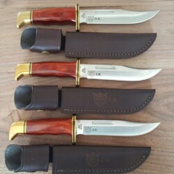 custom knife blade and leather engraving