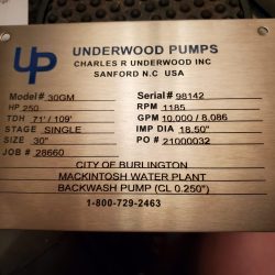 engraved metal pump tag